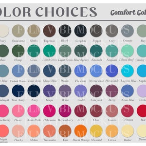 Carta de colores Comfort Colors completa con los 71 colores sólidos, carta de colores Comfort Colors semieditable, carta de colores Comfort Colors 1717, CC 1566