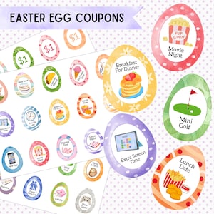 Printable Easter Egg Hunt Tokens: Prize Coupons (Digital Download)