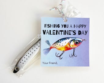 Fishing Lure Valentine: Printable Kids Valentines (PDF)