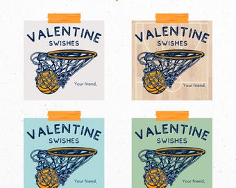 Basketball Valentine Cards: Printable Class Valentines (PDF Files)