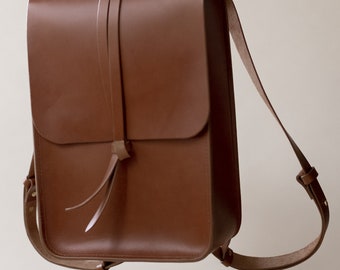 Italian Leather Whiskey Brown Backpack