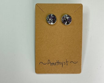 Amethyst stud earrings