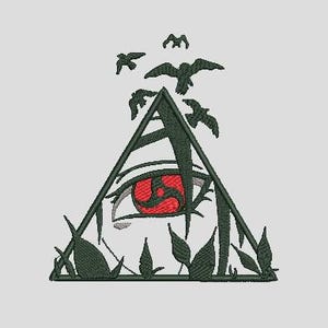 Diseño de bordado de anime Triángulo 4.6 IN con archivo EMB.