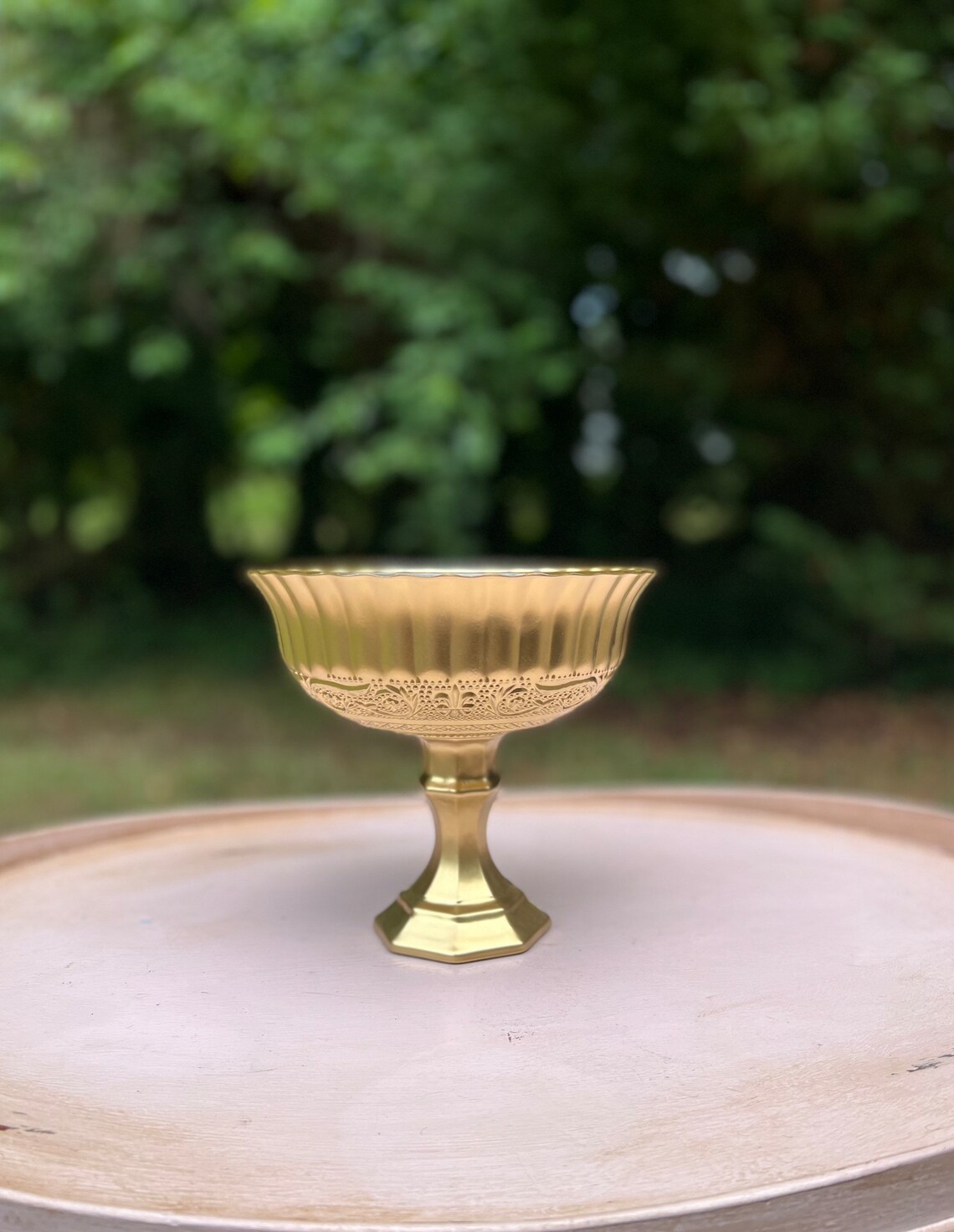 Gold Compote Bowl Gold Compote Vase Pedestal Vase Wedding Etsy