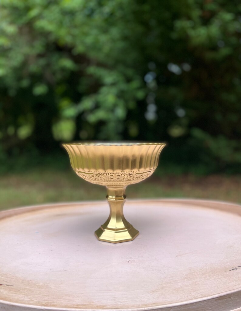 Gold Compote Bowl Gold Compote Vase Pedestal Vase Wedding Etsy