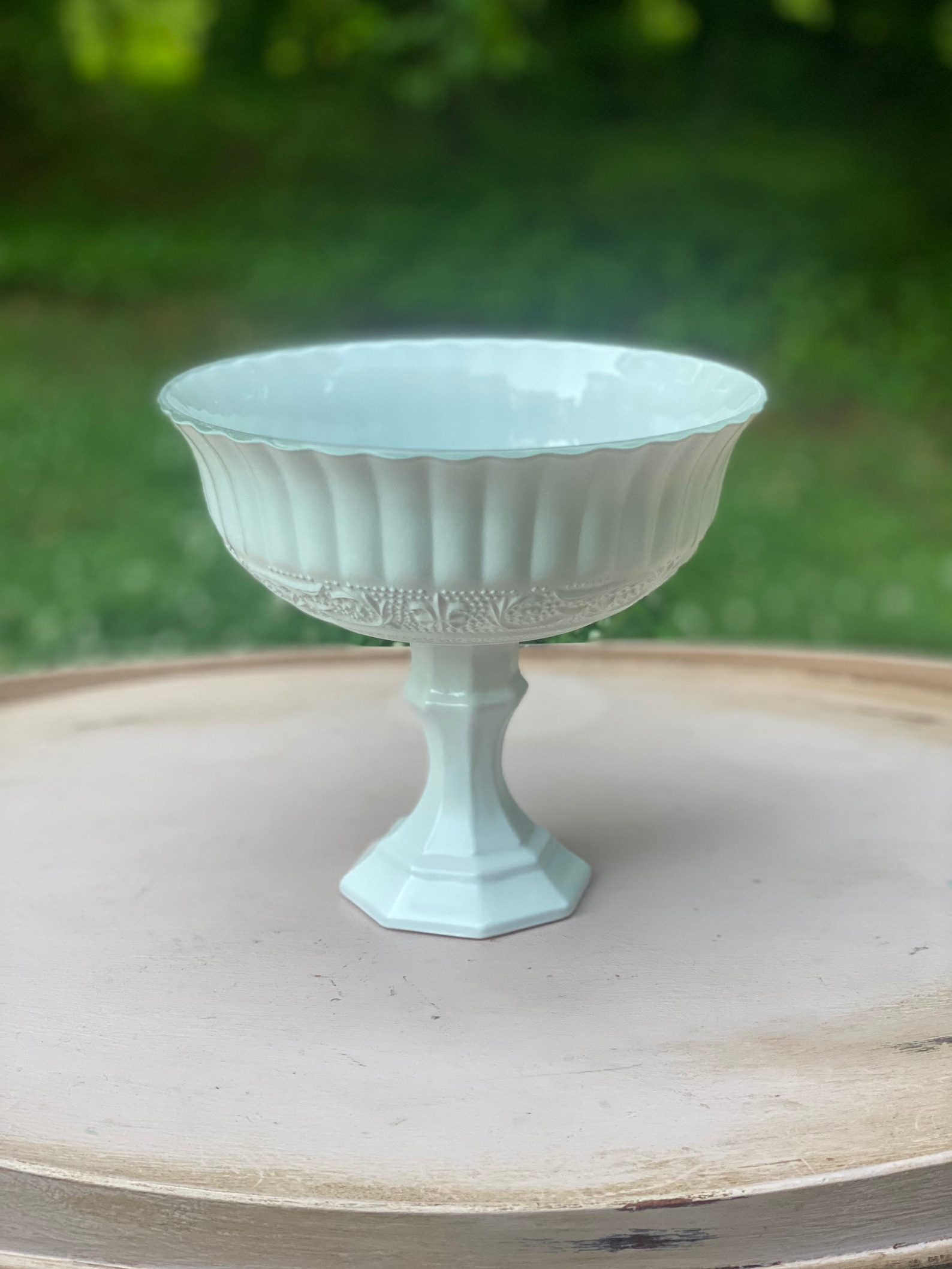 White Compote Bowl White Pedestal Vase Wedding Centerpiece Etsy