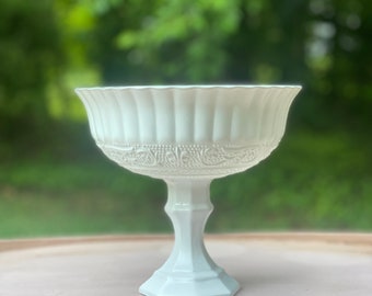 BULK! 10 White Compote Bowls, White Compote Vase, Pedestal Vase, Wedding Centerpiece, Floral Centerpiece, Bridal Shower, Floral Decor
