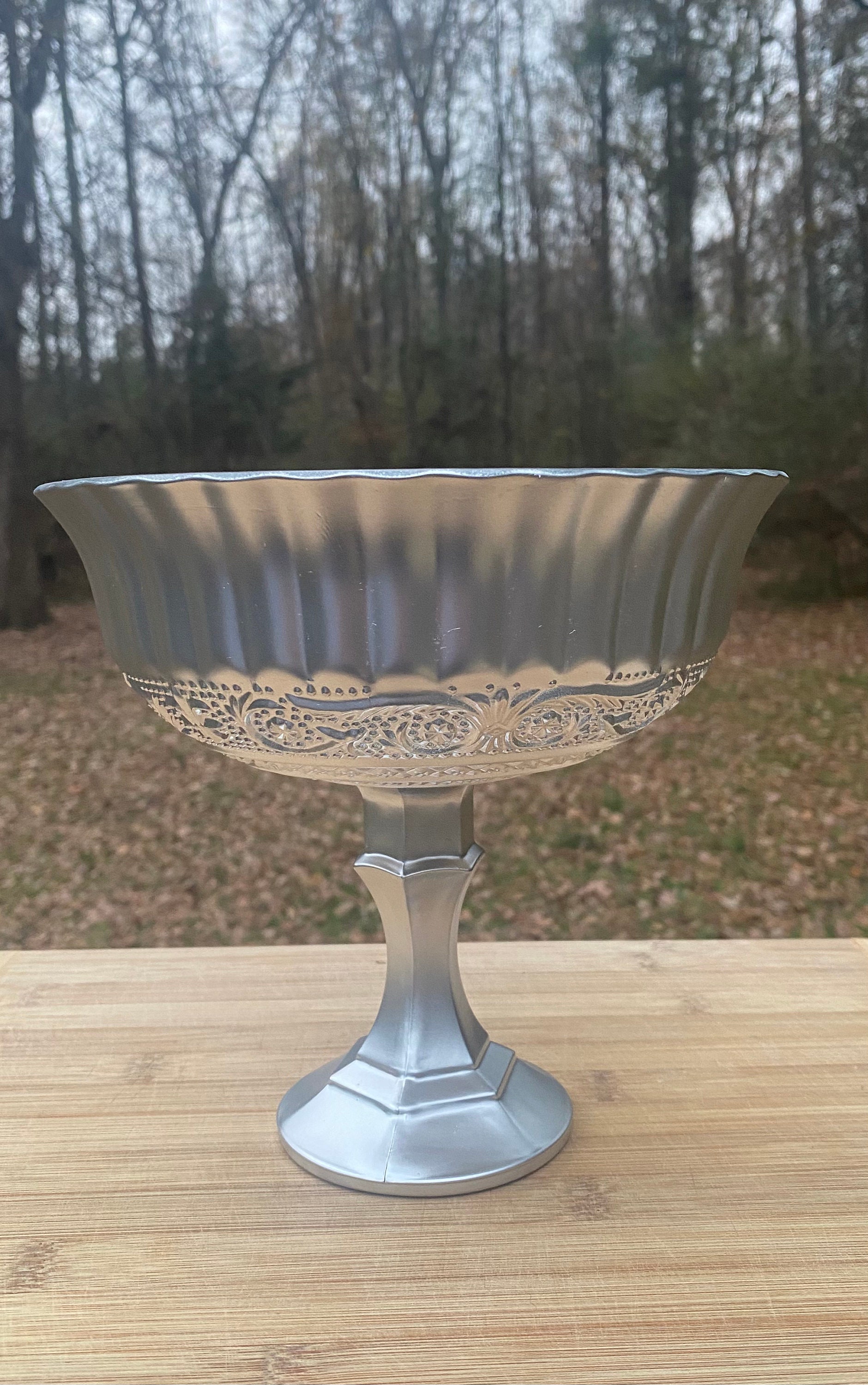 Silver Compote Vase Silver Compote Bowl Silver Pedestal Etsy