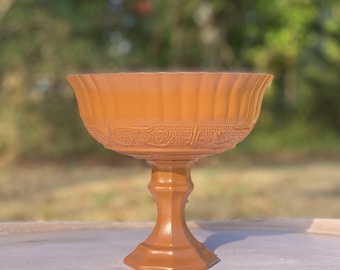 Caramel Compote Bowl, Brown Pedestal Vase, Compote Bowl, Pedestal Vase, Wedding Centerpiece, Floral Centerpiece, Floral Vase, Bridal Shower