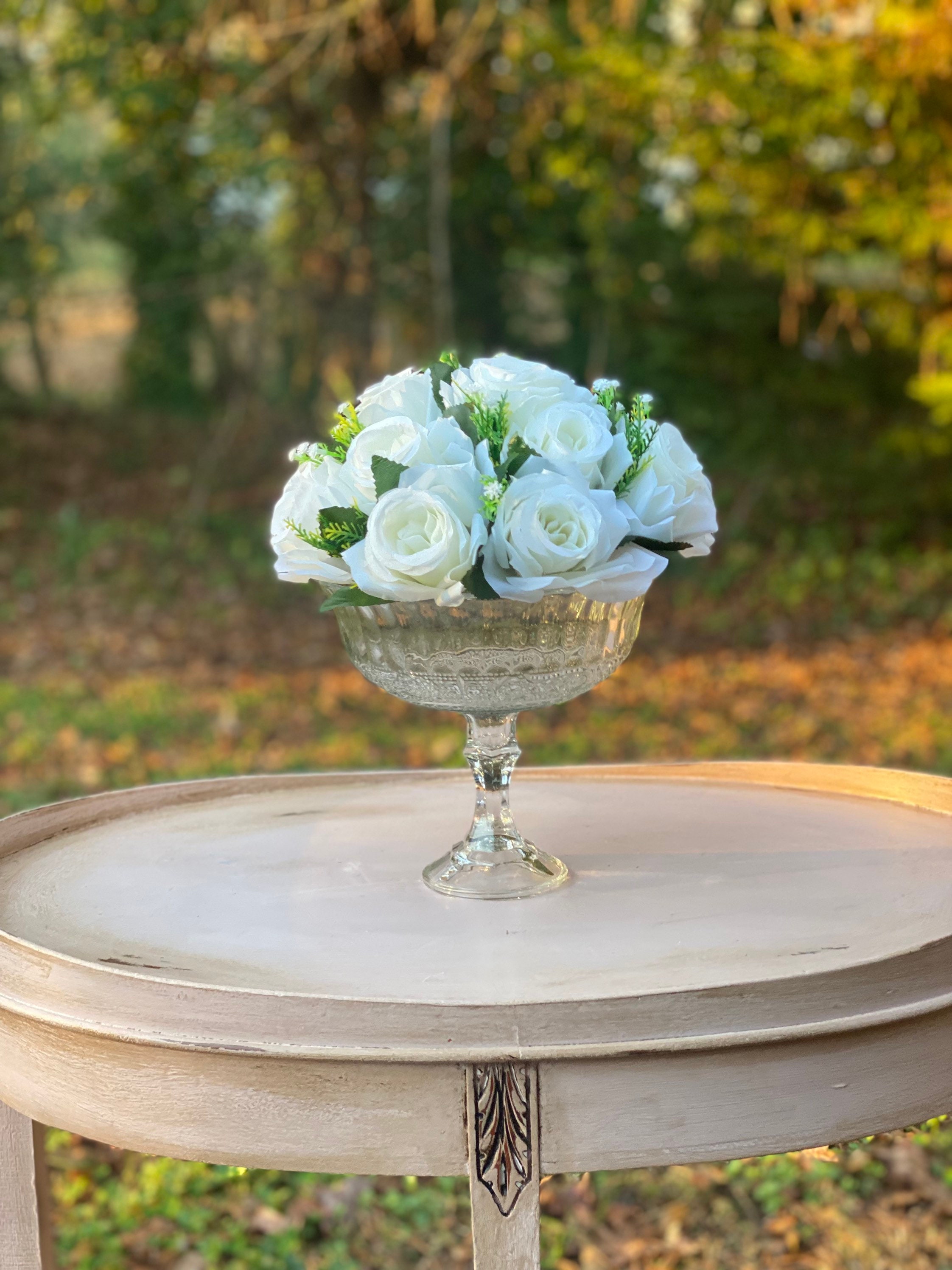Clear Compote Vase, Clear Compote Bowl, Pedestal Vase, Wedding ...