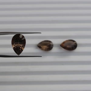 Natural smoky Quartz size 10x15mm Brilliant Cut smoky Quartz Loose Gemstone For Jewelry Making pear Shape Quartz Loose Faceted Calibrated