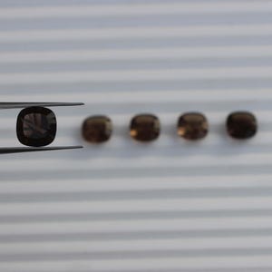 Natural smoky Quartz Brilliant Cut Quartz smoky Cushion Shape Quartz Loose Faceted Calibrated  10x10mm Loose Gemstone For Jewelry Making