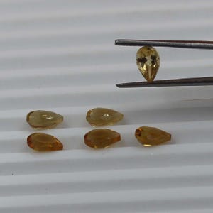 Natural Yellow Citrine stone pear Faceted stone Citrine Gemstone Citrine pear Faceted Gemstone pear cut Faceted size 5x8mm AAA Good Quality