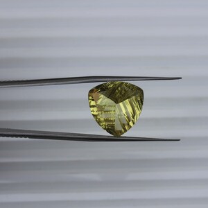 Natural Lemon Quartz Trillion Shape Brilliant Cut, Lemon Quartz Loose Gemstone For Jewelry Making, Quartz Loose Faceted Calibrated 16x16 mm