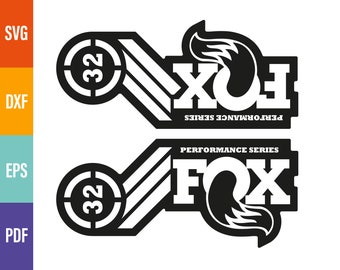 Digital vector svg, dxf, eps, pdf. Fox 32 fork Bike silhouette cricut Pegatina Sticker Decal Aufkleber Autocollants Adesivicut files.
