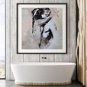 Lovers Art Print Baby Blue Coule Painting Giclee Lovers Art Lovers Embrace 70x70cm handmade Alina Louka Art