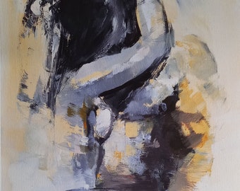 Lovers Painting Lovers Art Print Lovers Embrace art Couple Sensual Wall Art handmade Alina Louka Art