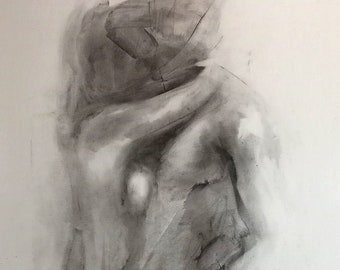 Couple Embrace Drawing Couple Sketch Lovers Sketch Charcoal Pencil Art Black And White Sensual Art handmade Alina Louka Art