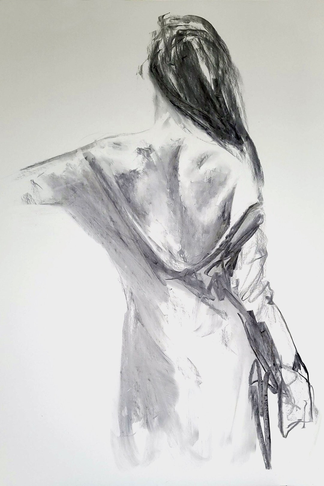 Original Woman Sketch On Paper Charcoal Art Sketch Female Figure Nude original-woman-sketch-on-paper-charcoal-art-sketch-female-figure-nude