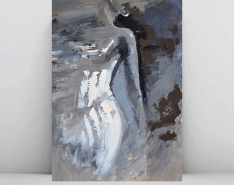 Printable Art Woman Art Sensual Pose Female Figure Instant Download handmade Alina Louka Art