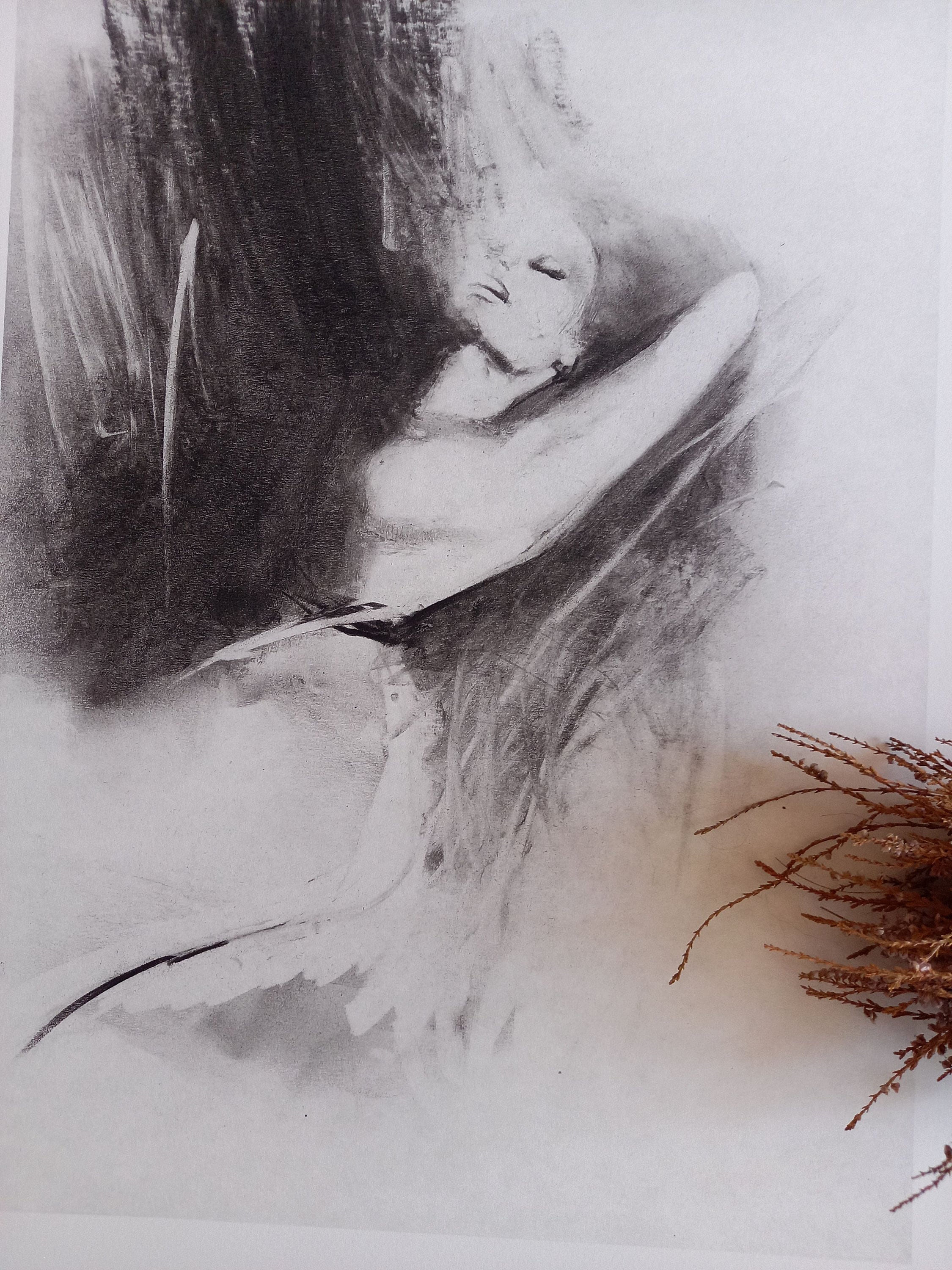 Charcoal Print Charcoal Drawing My Art Print Female Portrait Female