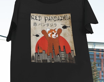 Red Panda Lover Red Pandazilla Vintage T-Shirt, Panda Shirt, Wildlife Shirt, Pandazilla Poster Shirt, Panda Lover Gift Shirt