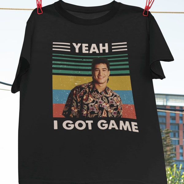 Saved By The Bell Yeah I Got Game Vintage T-Shirt, Mario Lopez Shirt, A.C. Slater Shirt, Mario Lopez Fan Gift Shirt,  Comedy Film