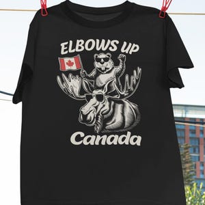 Elbows Up Canada Beaver And Moose Vintage T-Shirt, Canadian Pride shirt, True North Strong and Free Shirt, Proud Canadian Shirt
