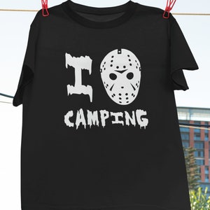 Friday The 13th Vintage T-Shirt, Friday The 13th Movie Shirt, Horror Movie Shirt, I Camping Shirt, Jason Voorhees Shirt, Halloween Gift