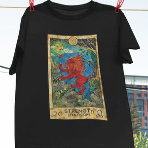 Tarot Card Strength Mystic Psychic Lion Fortune Teller Cards Vintage T-Shirt, Strength Tarot Shirt, Tarot Card Shirt, Major Arcana Card Gift