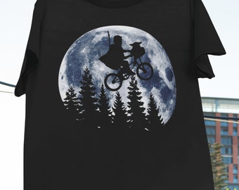 Across The Moon With The Child Classic T-Shirt, Gift For Childs, The Extra-Terrestrial Film, Movie ET Moon Bike, Science Fiction Movie