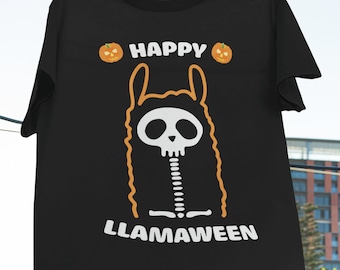 Happy Llamaween Vintage T-Shirt, Alpaca Llama Shirt, Llama Lover Shirt, Llamaween Shirt, Halloween Gift, Halloween Party Shirt