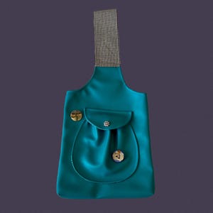 Vintage 1970s Faux Leather Bag - handmade, one of a kind - upcycled, second hand, and vintage materials