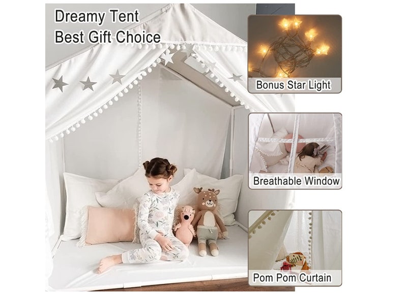 Large Kids Play Tent Castle Tent for Girls Boys Easy to Etsy