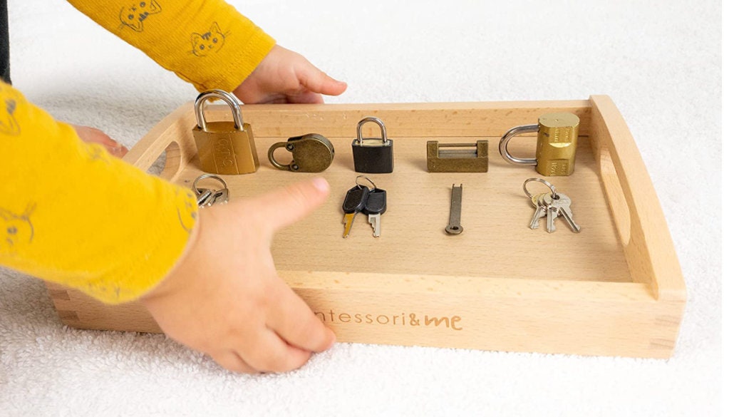 Pretend Play Toys Montessori Lock and Key Toy Set Wooden Educational