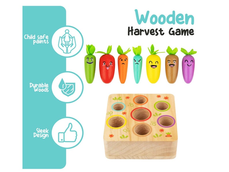 Wooden Toys for 1 Year Old Boys and Girls Montessori Size Etsy