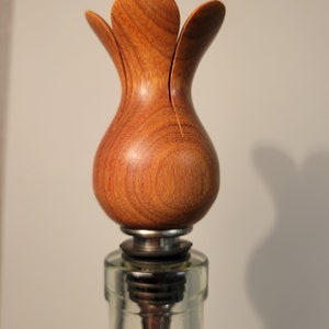 Tulip Poplar Wood Flower Bottle Stopper
