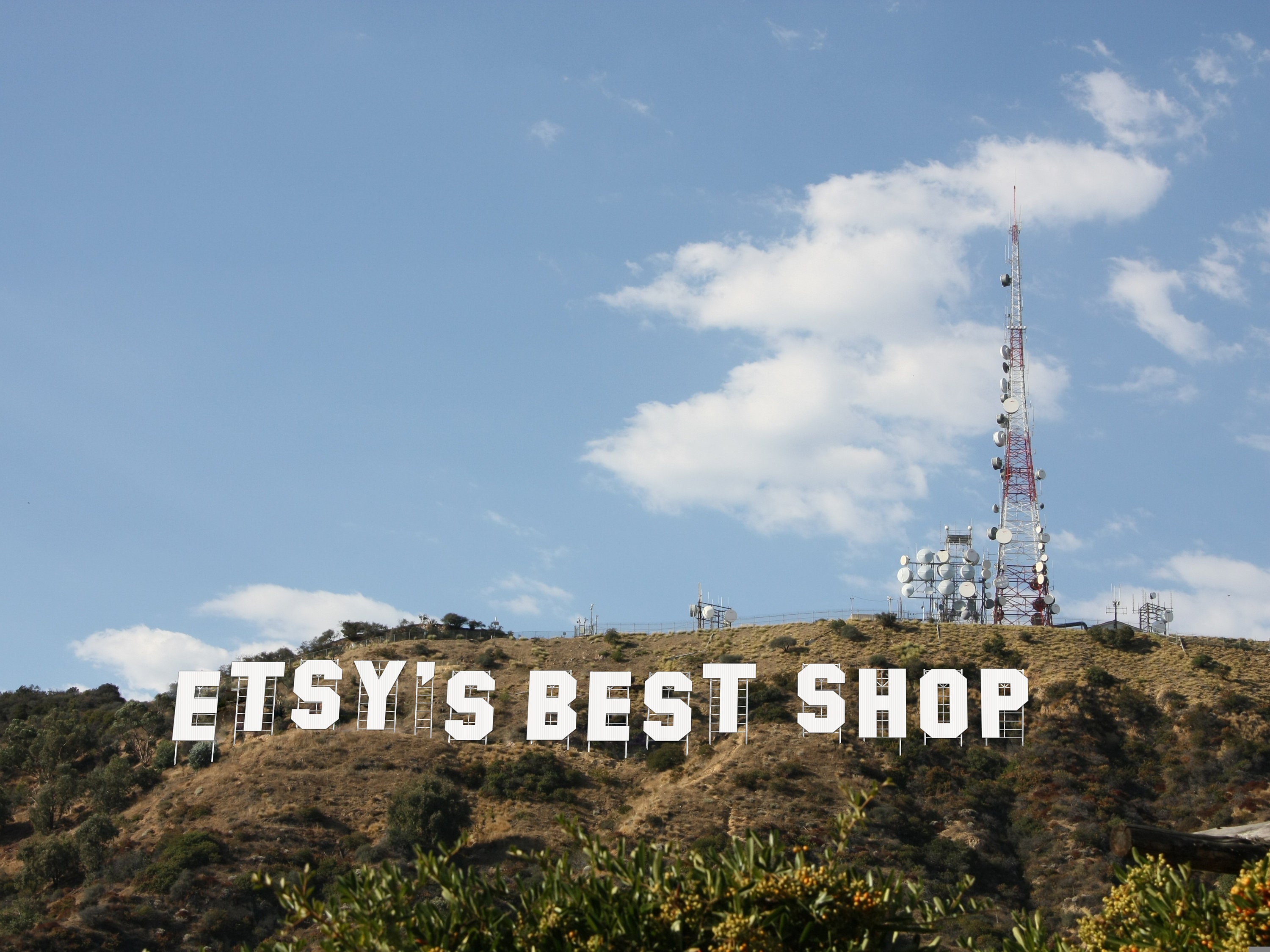 Hollywood Sign Custom Poster, Personalized Hollywood Sign Text, Custom ...