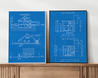 Custom Home Blueprint, Custom Floor Plan Blueprint, Custom Blueprint Art, Home Building Gift, Custom House Sketch, Building Home Poster Art
