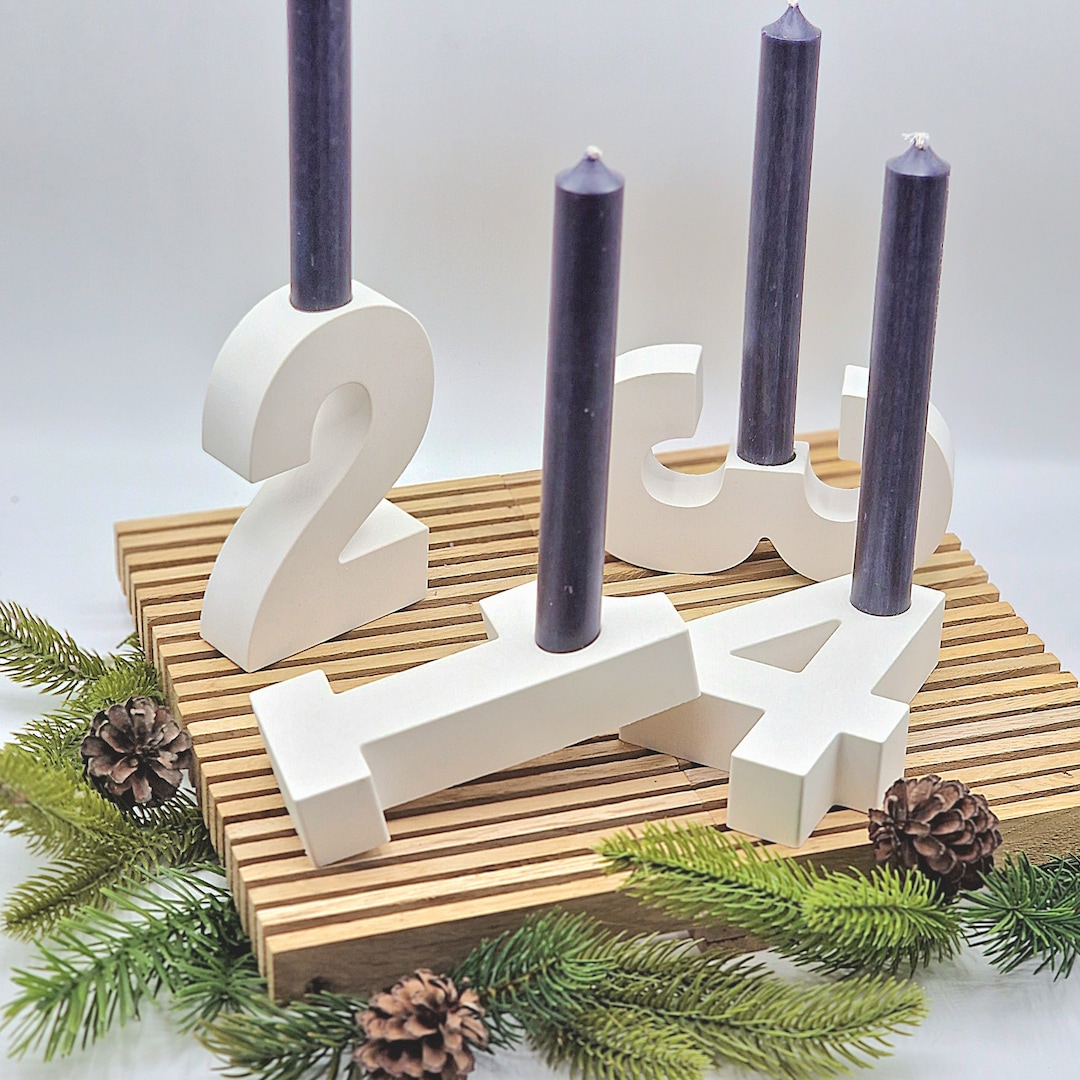 Moderner Adventskranz Adventszahlen Betondeko weiß - Etsy.de