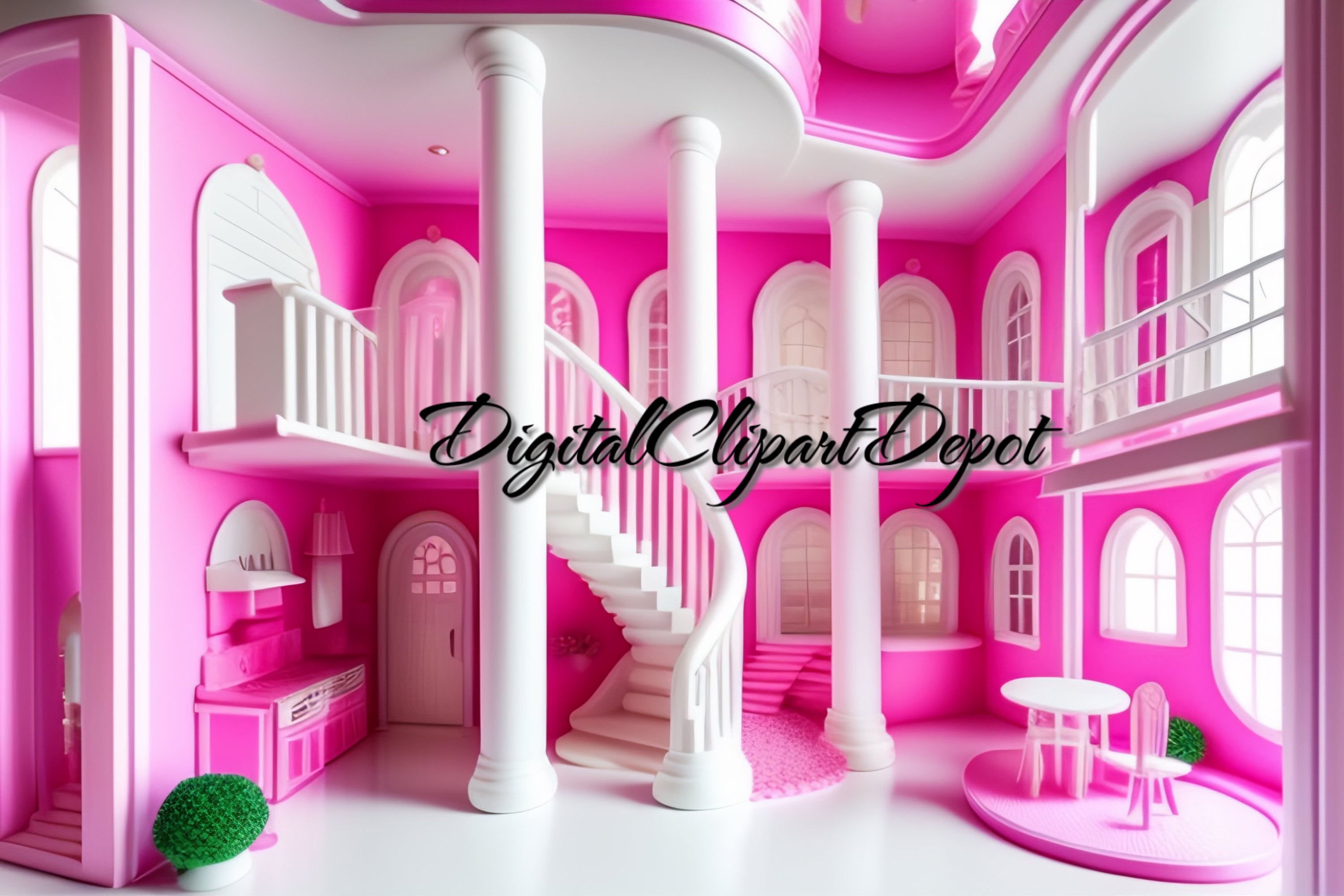 Barbie House Barbie Clipart Barbie Backdrop Barbie Dollhouse Etsy