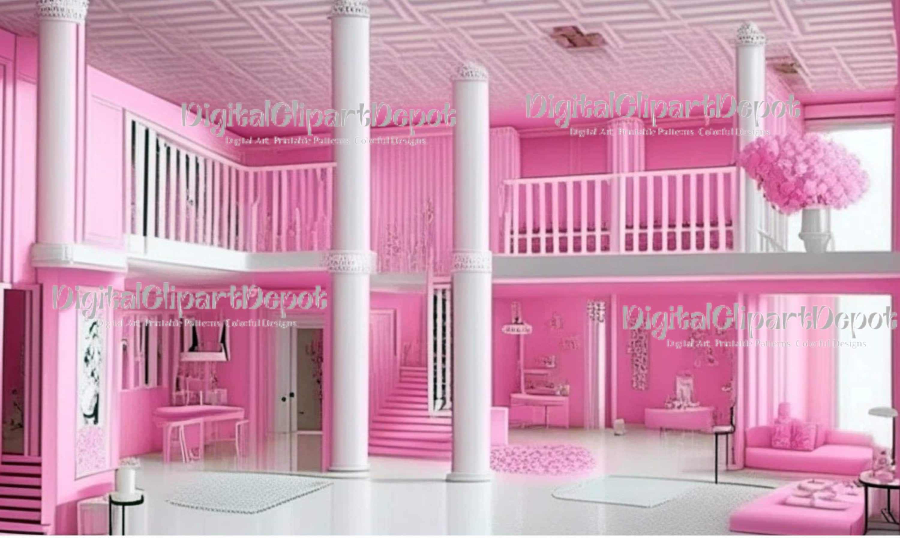 Barbie House Clipart Barbie Backdrop Barbie Background Barbie - Etsy UK