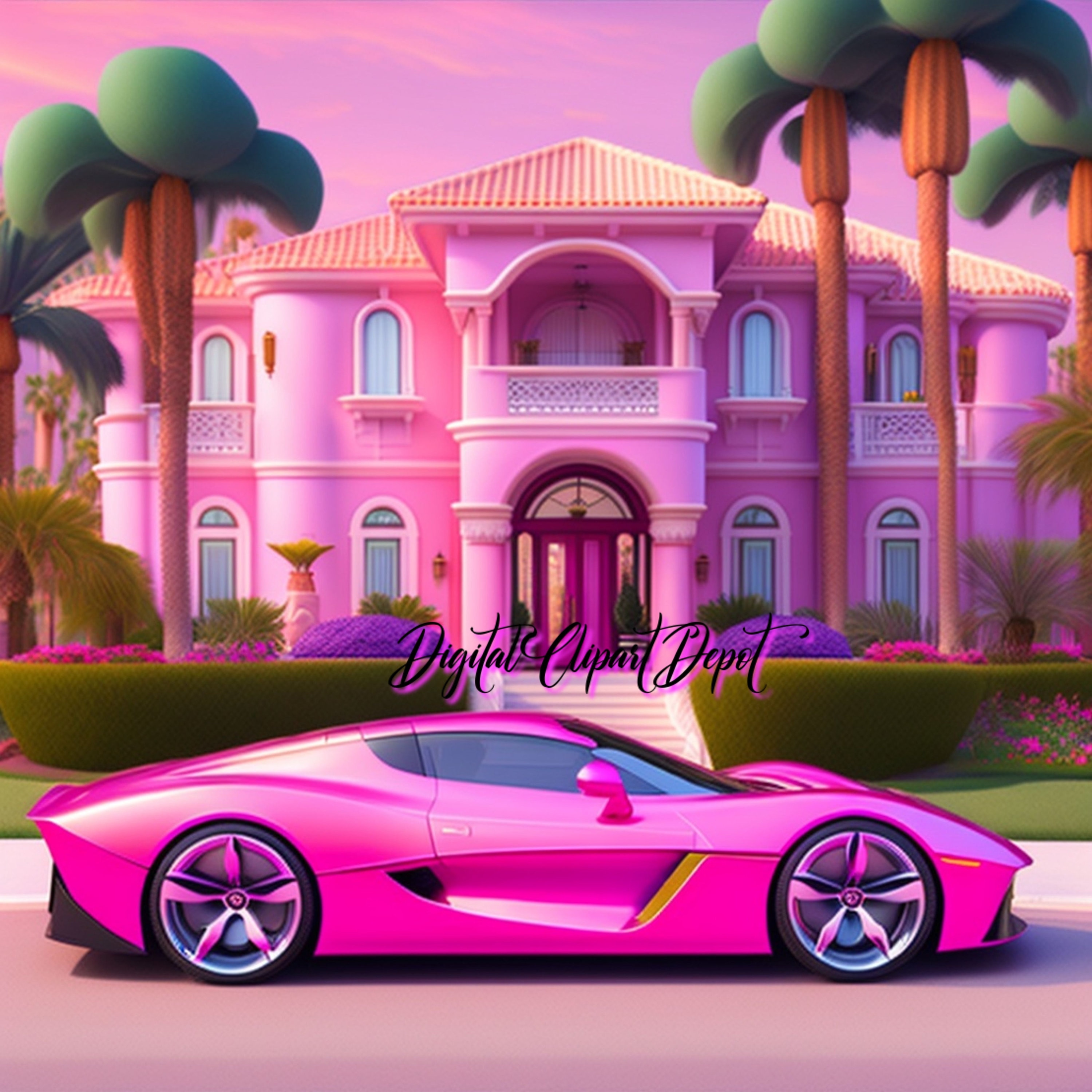 Barbie Digital Backdrop Overlay Barbie Movie Dreamhouse - Etsy