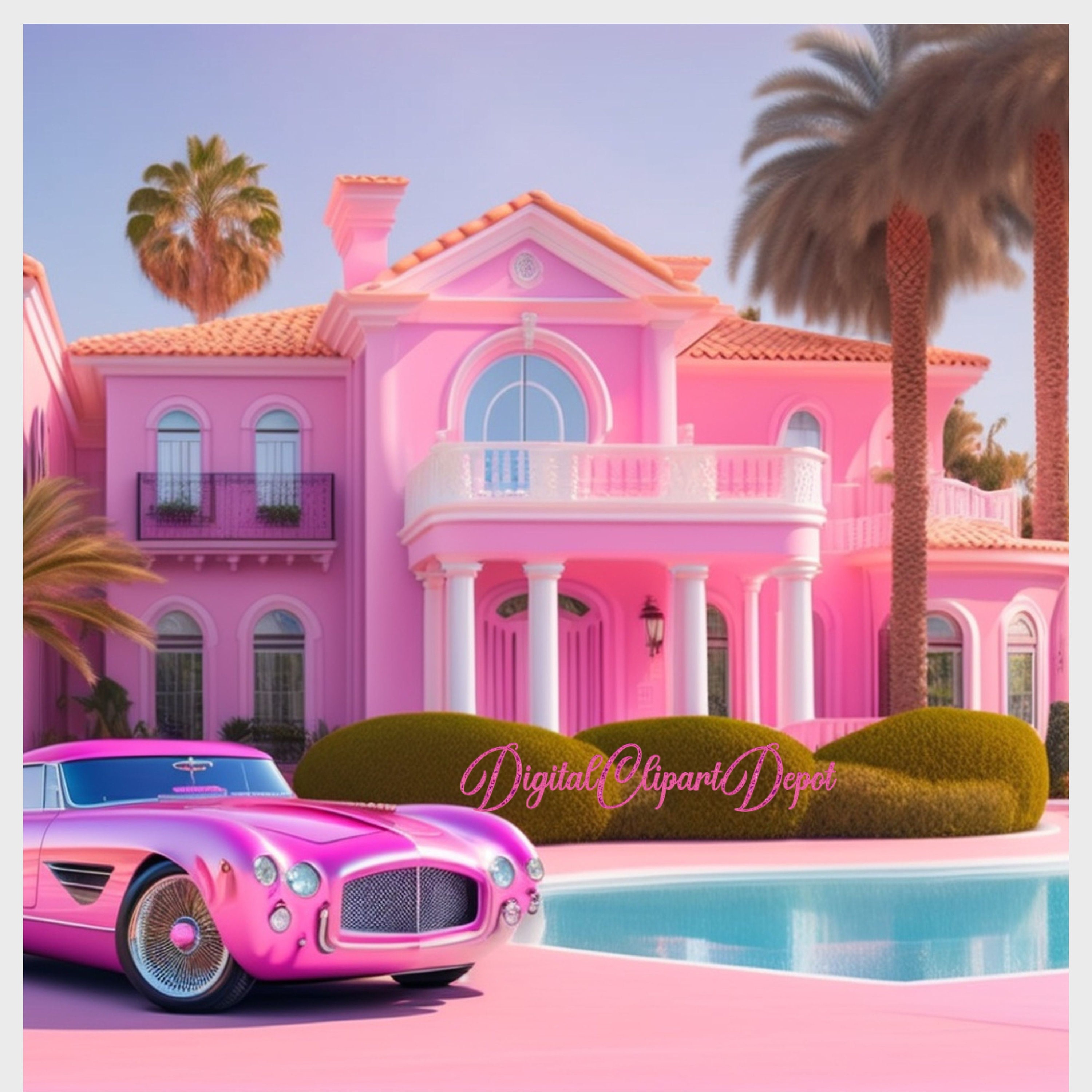 Barbie Movie Dreamhouse Backdrop Digital Backdrop Overlay Etsy Australia