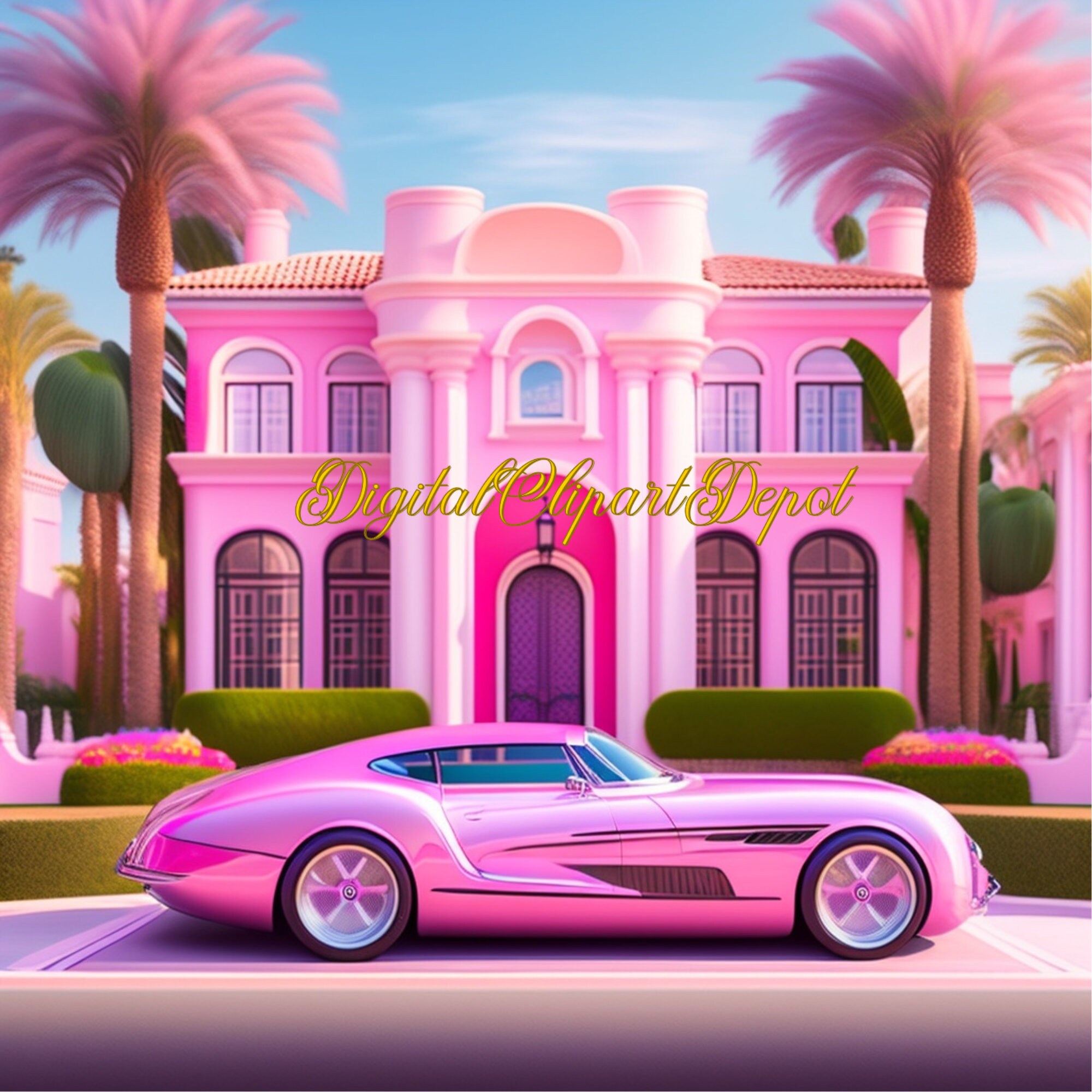 Barbie Digital Backdrop Overlay Barbie Movie Dreamhouse Etsy