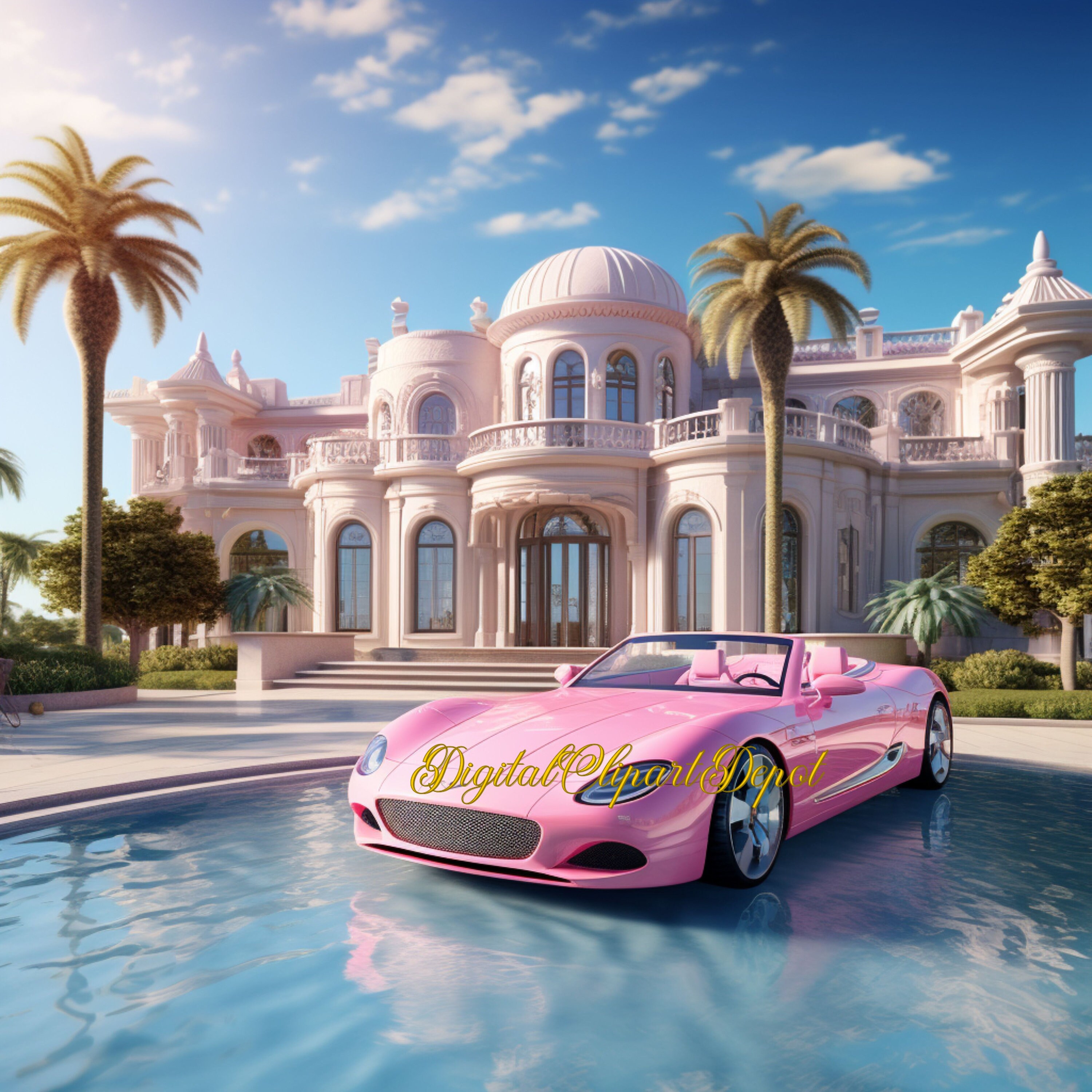 Barbie Movie Dreamhouse Backdrop Digital Backdrop Overlay Etsy Canada