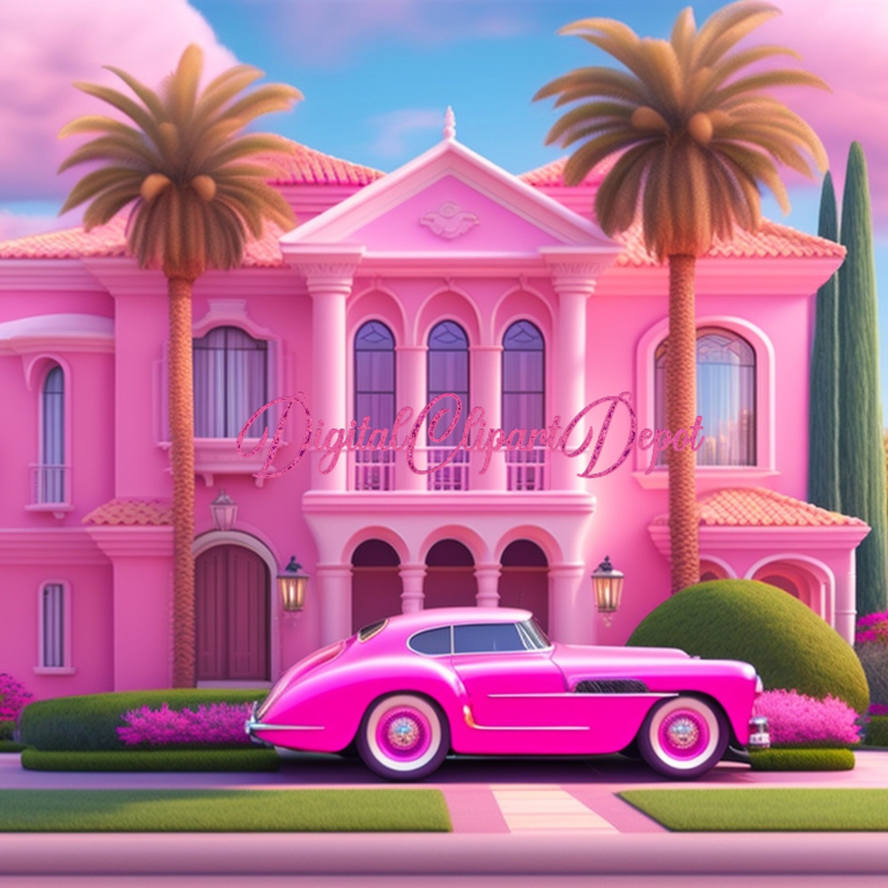 Barbie Movie Dreamhouse Backdrop Digital Backdrop Overlay Etsy Australia