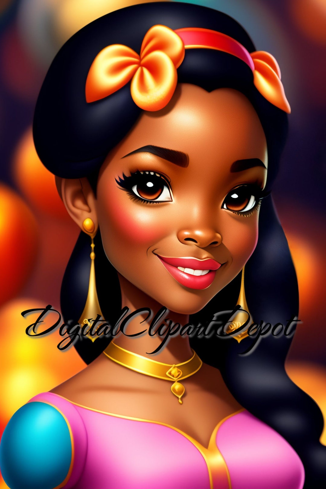 Princess Clipart Princess Png Afro Girl Black Disney Princess Etsy