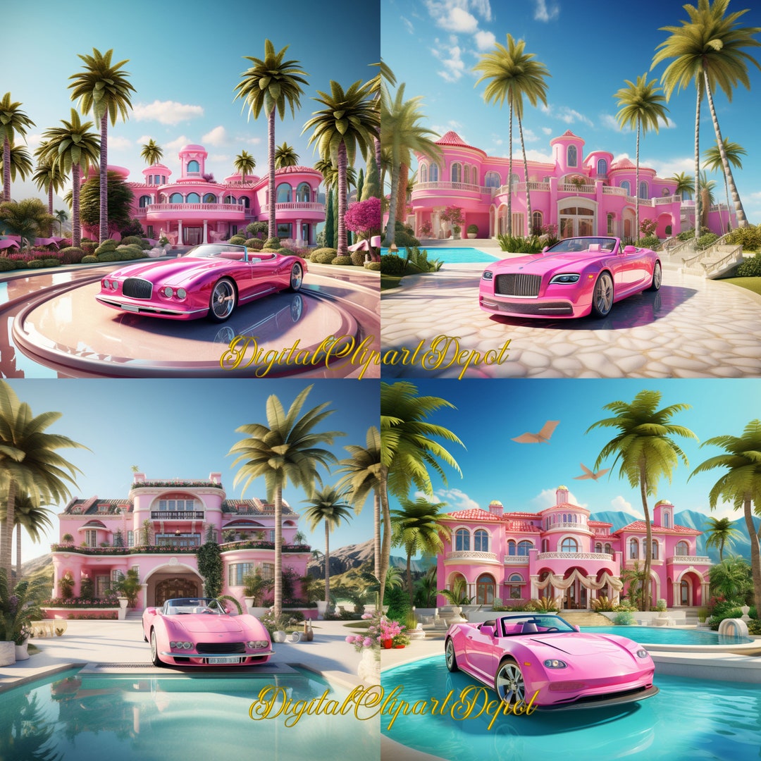 Barbie Movie Dreamhouse Backdrop Digital Backdrop Overlay Etsy Canada