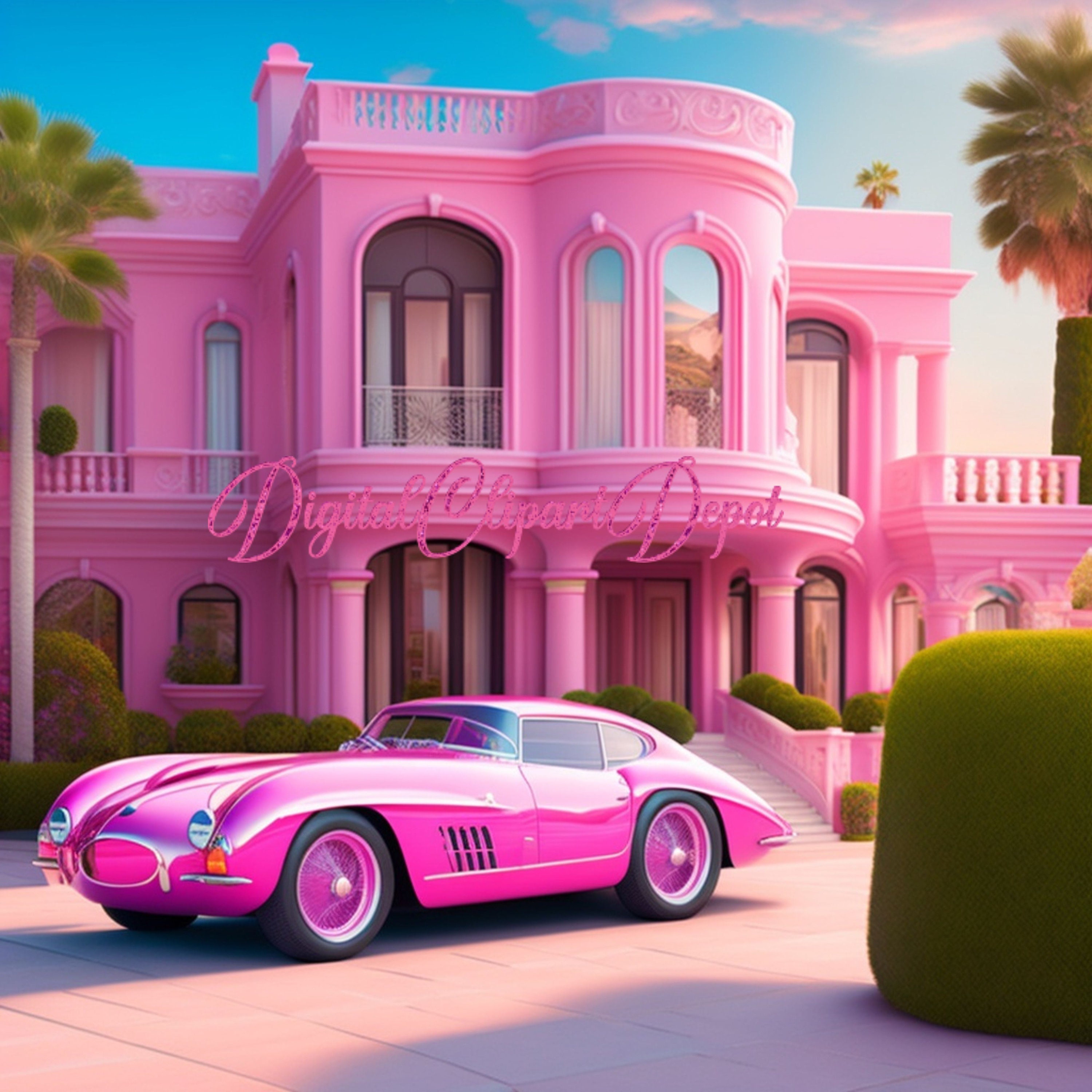 Barbie Movie Dreamhouse Backdrop Digital Backdrop Overlay Etsy Australia